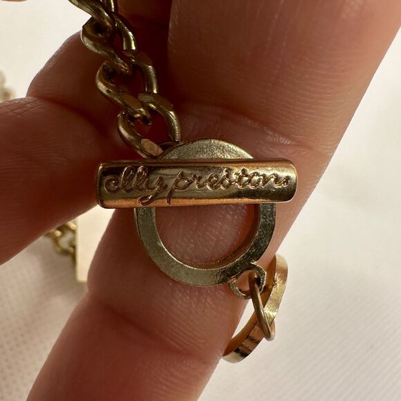 Elly Preston Gold Tone Beaded Multi Strand Chain Bracelet New Blue Gray - Picture 5 of 6